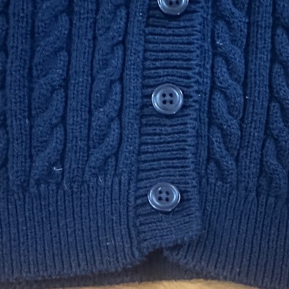 Janie and Jack girls 4T Navy Cable Knit Cardigan - Picture 3 of 4